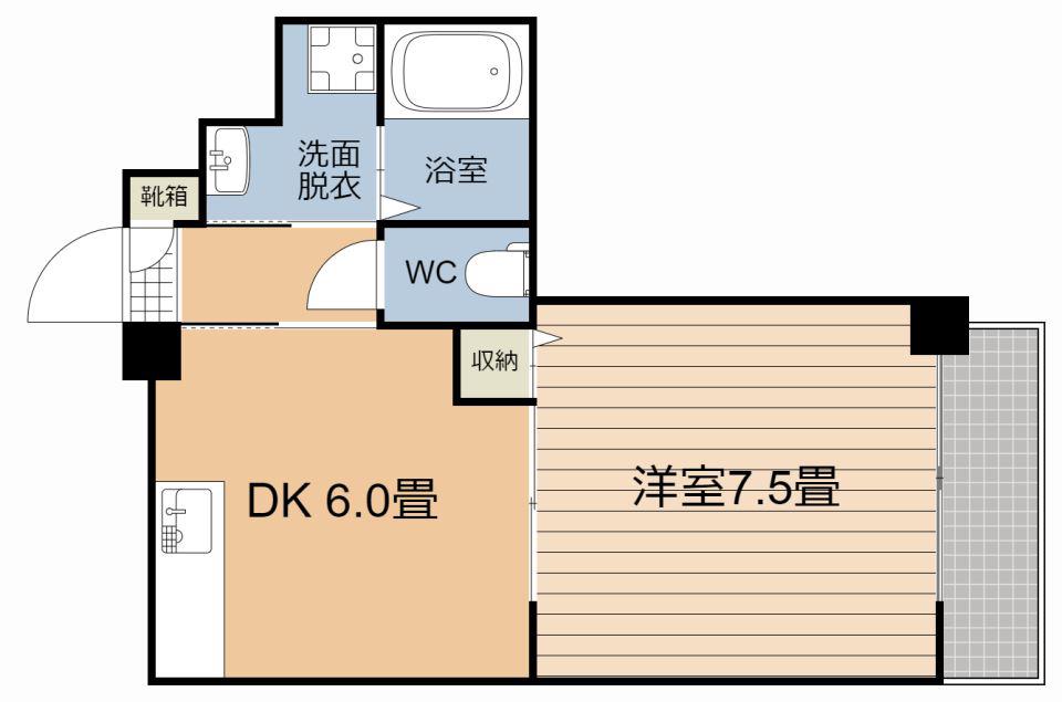 パームツウィン(1DK/3階)の間取り写真