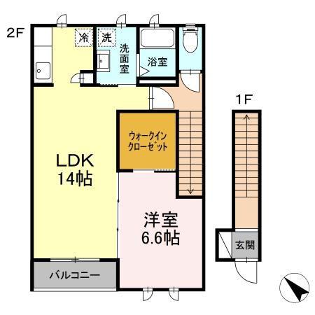 レジデンス夏見(1LDK/2階)の間取り写真