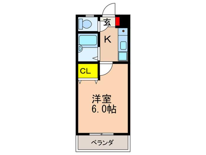 サンフォレストスギモト(1K/2階)の間取り写真