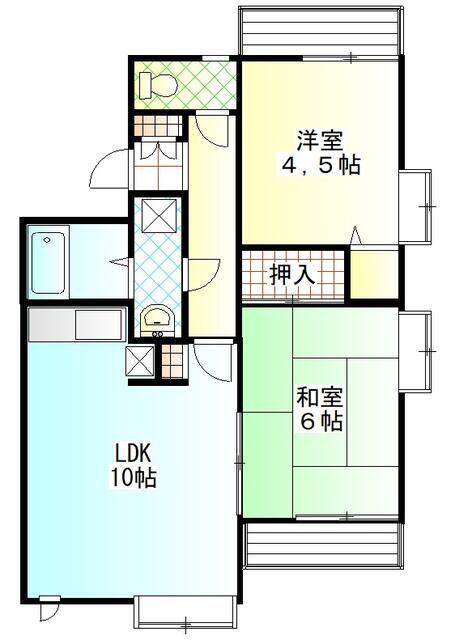 メゾンドヴェリテ(2LDK/2階)の間取り写真