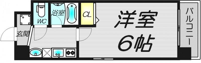 レオンコンフォート新梅田II(1K/6階)の間取り写真