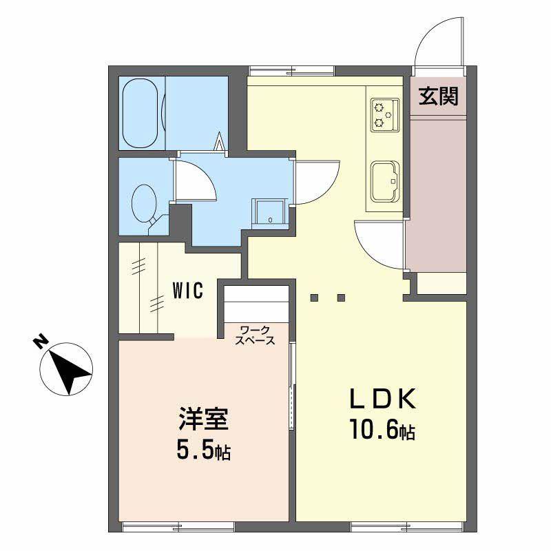 フラワーフレグランス(1LDK/1階)の間取り写真