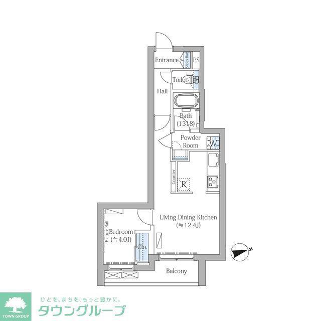 ザ・プレイス中野桃園(1LDK/1階)の間取り写真