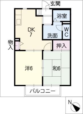 寿 荘(2DK/1階)の間取り写真