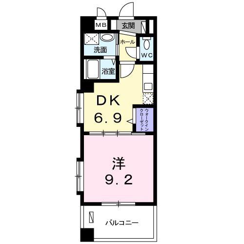 サニーマンション(1DK/5階)の間取り写真