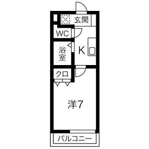アクロス京橋アパートメント(1K/1階)の間取り写真