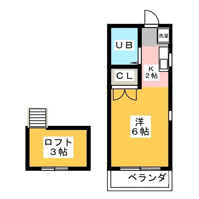 メゾン三枝(ワンルーム/2階)の間取り写真