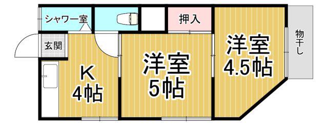 北原マンション(2K/3階)の間取り写真