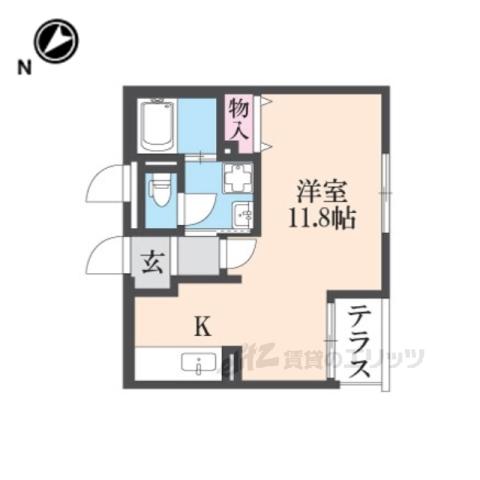 シャトレー六番館(ワンルーム/2階)の間取り写真