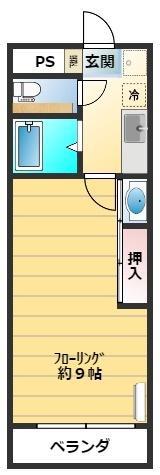 グラフティマンション8(1K/3階)の間取り写真