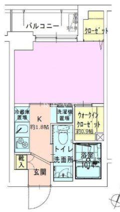 門前仲町レジデンス弐番館(1K/10階)の間取り写真