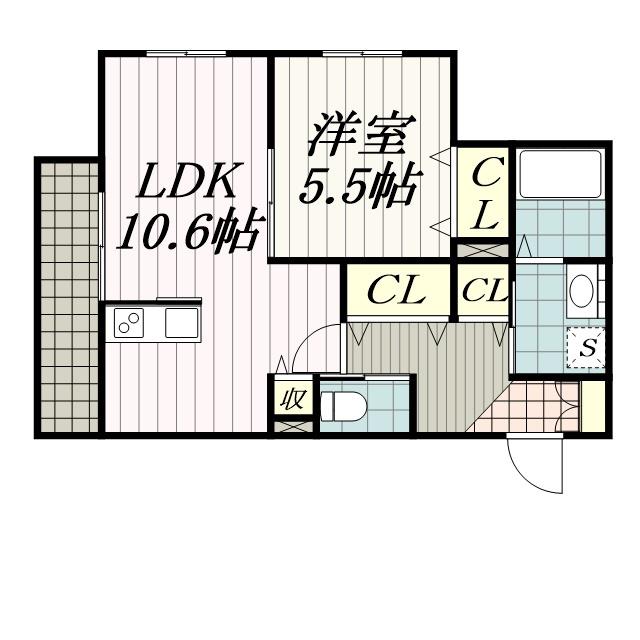 MOGGY(1LDK/1階)の間取り写真