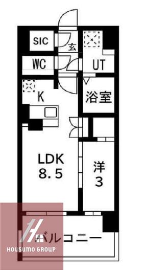 アーバンパーク御幣島(1LDK/3階)の間取り写真