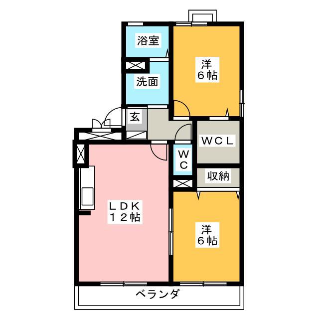 ロイヤルガーデンB棟(2LDK/3階)の間取り写真