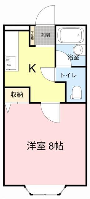 キャッスルハイツ(1K/2階)の間取り写真