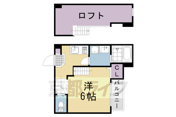 イロハ淀下津町(1K/1階)の間取り写真