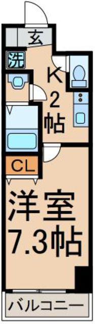 ＪＲ青梅線 中神駅 徒歩4分 6階建 築8年(1K/2階)の間取り写真