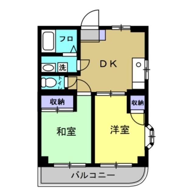 ドゥエル川幡(2DK/3階)の間取り写真