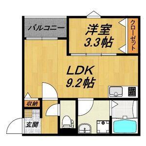 LE COCON 甚目寺III(1LDK/2階)の間取り写真