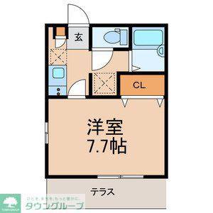 京成本線 京成大久保駅 徒歩4分 2階建 築22年(1K/1階)の間取り写真