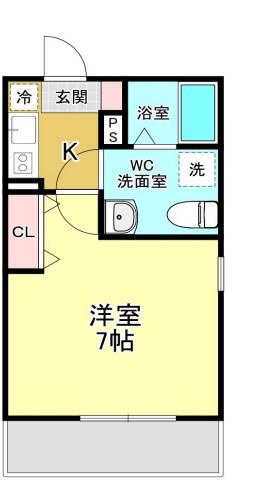 アーバンステージ清澄白河III(1K/1階)の間取り写真
