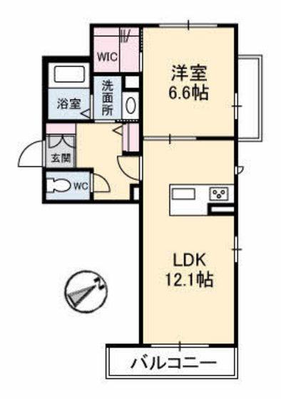 ベイスリー(1LDK/3階)の間取り写真