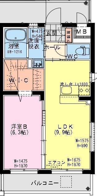 シャトレ末広(ワンルーム/5階)の間取り写真