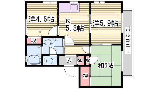 ディアス寿(3K/1階)の間取り写真