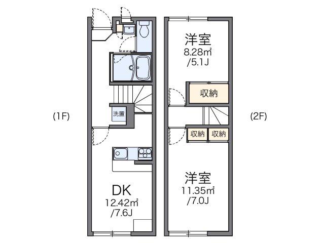 レオパレスラルーナA(2DK/1階)の間取り写真