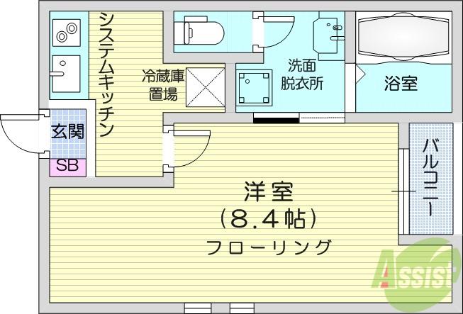ラクセス中野栄(1K/2階)の間取り写真