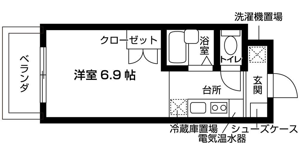 清瀬松山学生マンションアトムス(ワンルーム/1階)の間取り写真