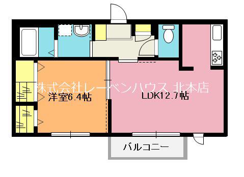 ブランピスト(1LDK/2階)の間取り写真