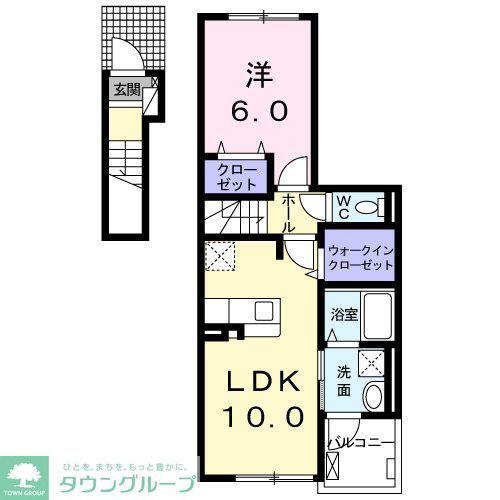 マーベラス(1LDK/2階)の間取り写真