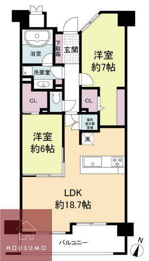 グレンパーク梅田北(2LDK/8階)の間取り写真