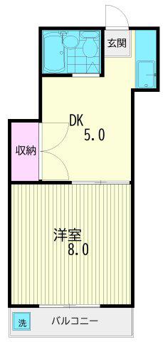 サンビレイ3(1DK/1階)の間取り写真