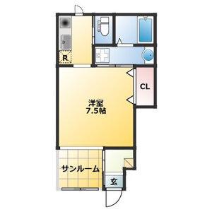 CREATIO(1K/1階)の間取り写真
