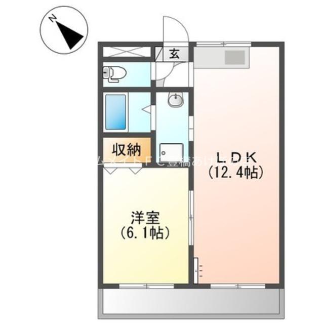 ミキハウス(1LDK/2階)の間取り写真