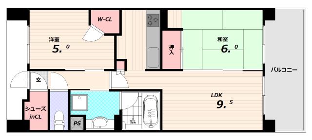 プライムメイツアスタ(2LDK/11階)の間取り写真