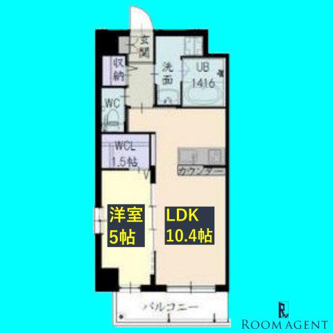 グランドソレイユ道下(1LDK/4階)の間取り写真
