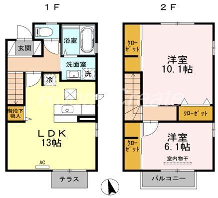 ウィズ城南(2LDK/1階)の間取り写真