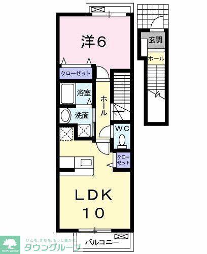 ラフレシール富士見(1LDK/2階)の間取り写真