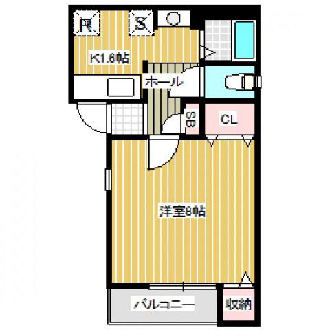 アルテハイムⅡ番館(1K/1階)の間取り写真