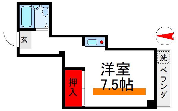 メゾンドマキシム(ワンルーム/4階)の間取り写真