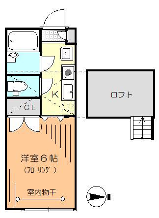 丸尾ハウス(1K/1階)の間取り写真