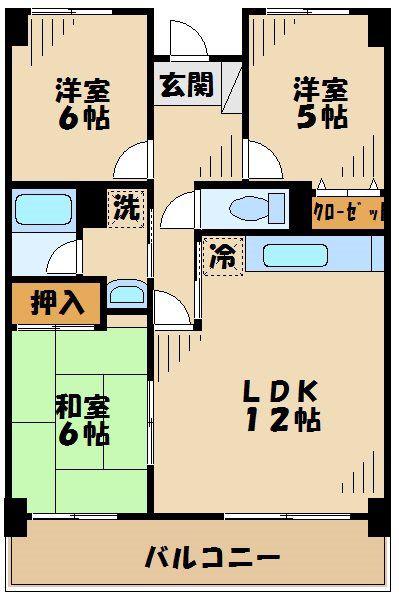 レジェンド本厚木(3LDK/5階)の間取り写真