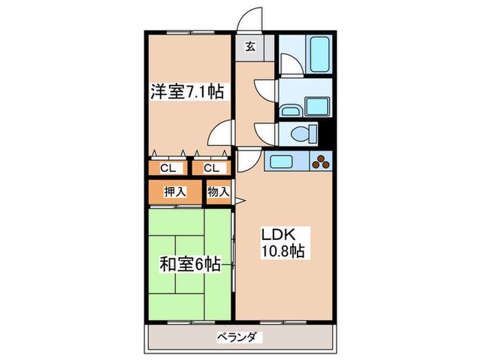 湘南アイランドコースト(2LDK/1階)の間取り写真