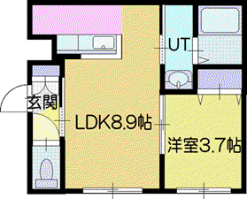 福住町3丁目MS(1LDK/3階)の間取り写真
