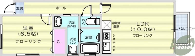 ツインハウスE(1LDK/2階)の間取り写真