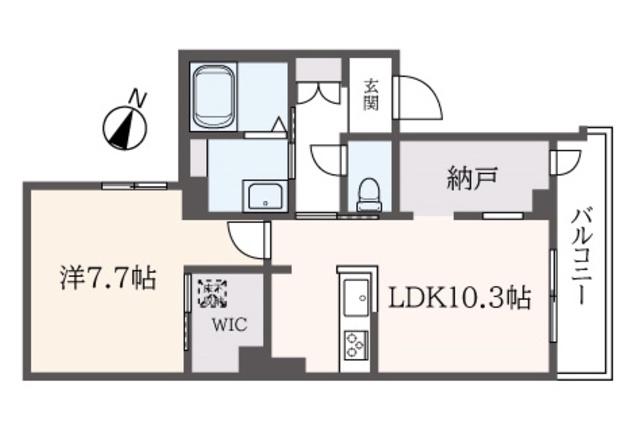 アベコーポ(1LDK/1階)の間取り写真
