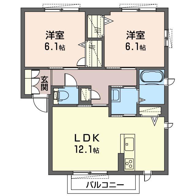 シャーメゾンフェリーチェ I(2LDK/1階)の間取り写真